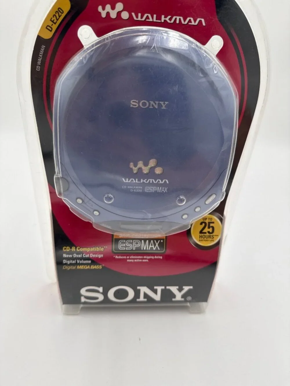 Vintage Sony Walkman D-E220 Portable CD Player ESPMAX Digital Mega Bass Blue Sea